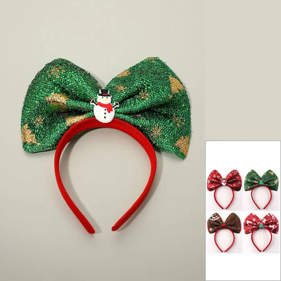 Christmas Theme Sparkled Headbands Assorted — wholesale Seasonal & Holiday by the case