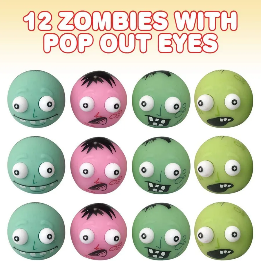 Zombie Monster Squeezy Ball with Pop Out Eyes Boun Easter — wholesale Seasonal & Holiday by the case