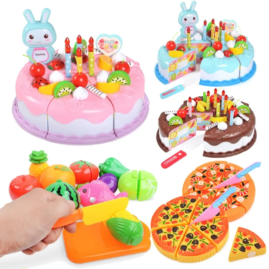 Kids Pretend Kitchen Set – Plastic Cutting Food Toy — wholesale Kitchen & Drinkware by the case