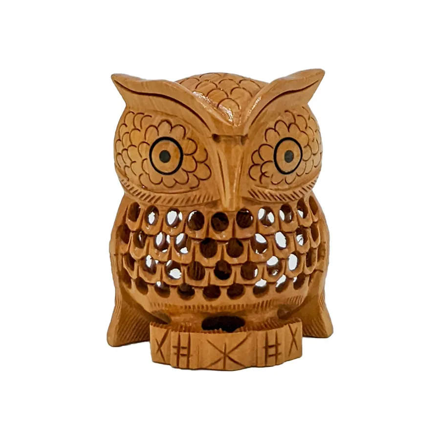 Handcrafted Wooden Jaali Owl (Set of 5) In Bulk — wholesale Toys & Games by the case