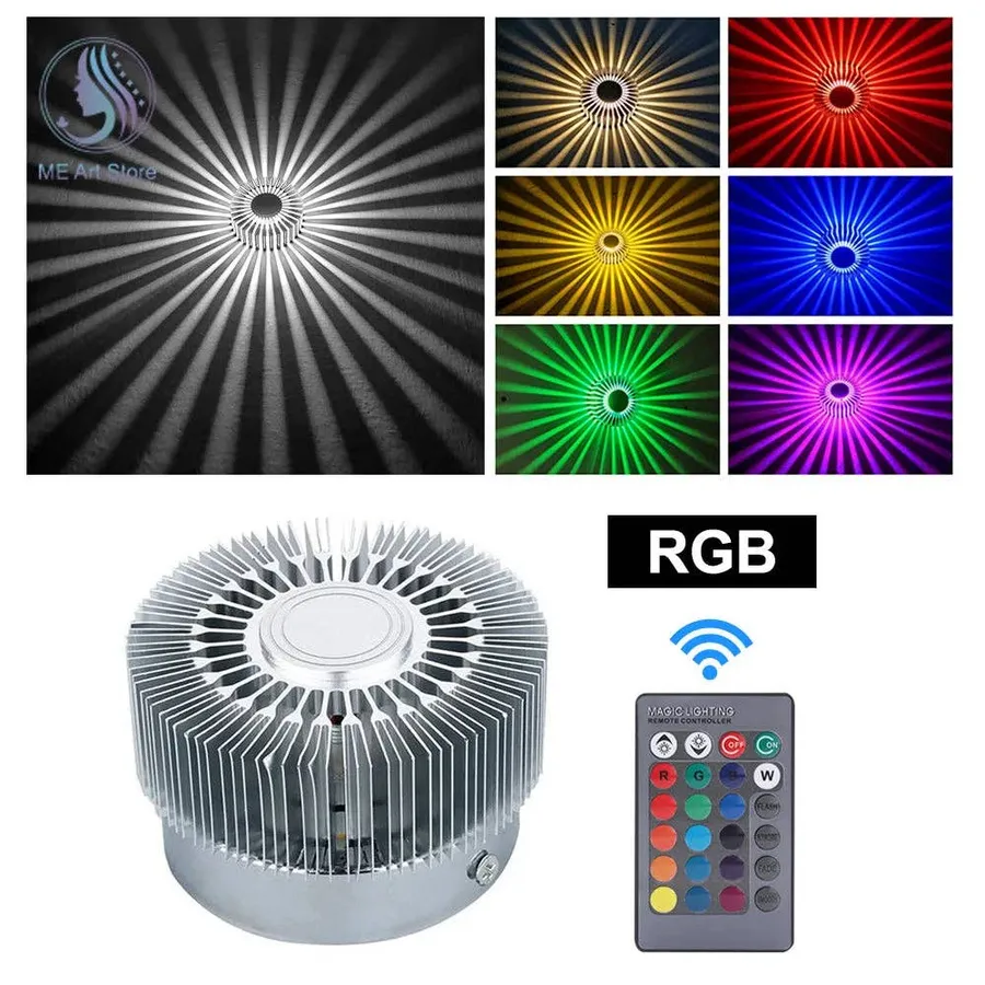 3W LED Wall Light Sunflower Projection Home Decor RGB — wholesale Home & Décor by the case