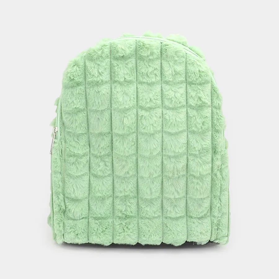 Trendy Solid Faux Fur Backpack - Assorted — wholesale Bags & Backpacks by the case