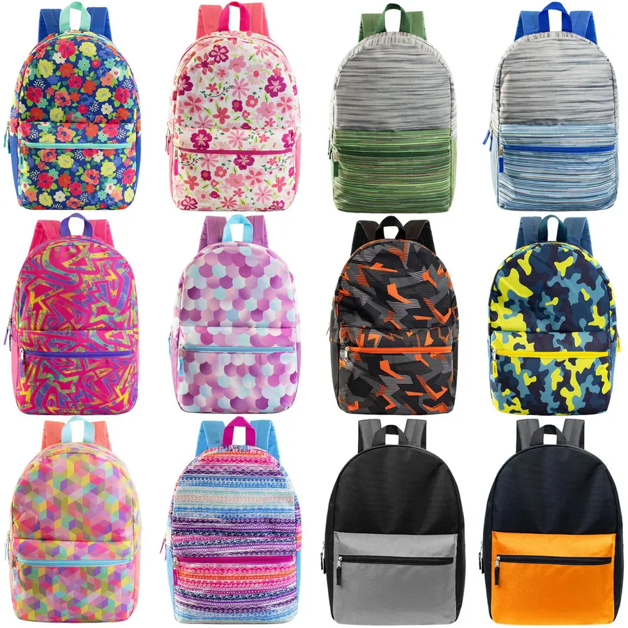 Wholesale Large Capacity Printed Backpack - Assorted — wholesale Bags & Backpacks by the case