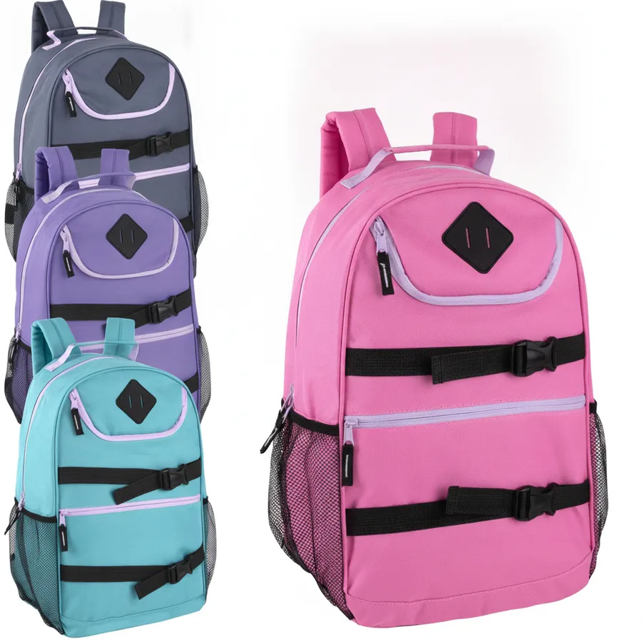 Double Buckle 18-Inch Backpack - Durable Everyday Travel Bag — wholesale Bags & Backpacks by the case