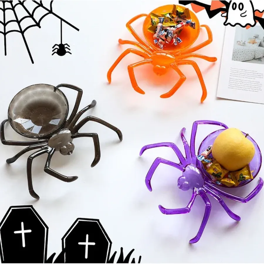 Spider Candy Plate In Bulk Snack Dish Decoration -Assorted — wholesale Home & Décor by the case