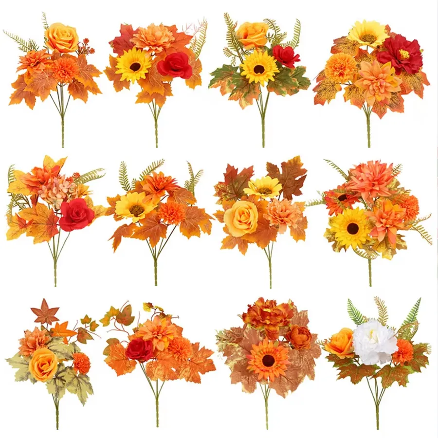 Faux Floral Bouquet - Vibrant Seasonal Assortment — wholesale Home & Décor by the case
