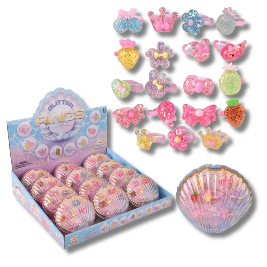 Colorful Sparkle Shell Ring For Kids — wholesale Apparel & Accessories by the case