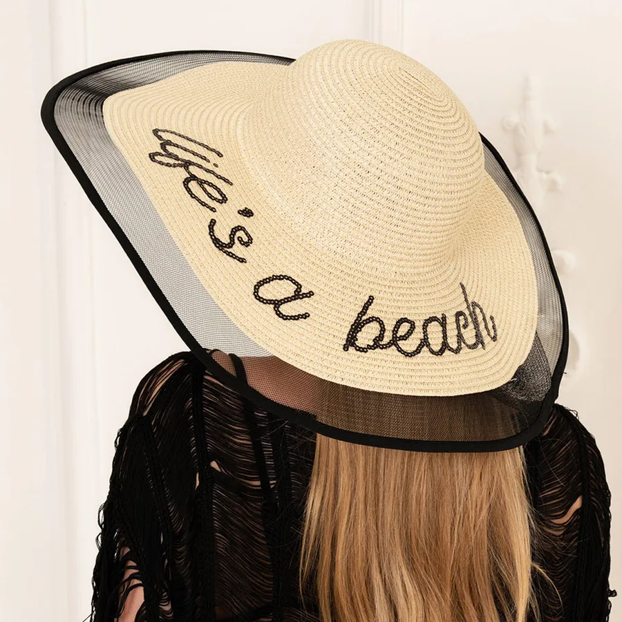 Handmade Mesh Brim Straw Sun Hat For Women's - Assorted — wholesale Apparel & Accessories by the case