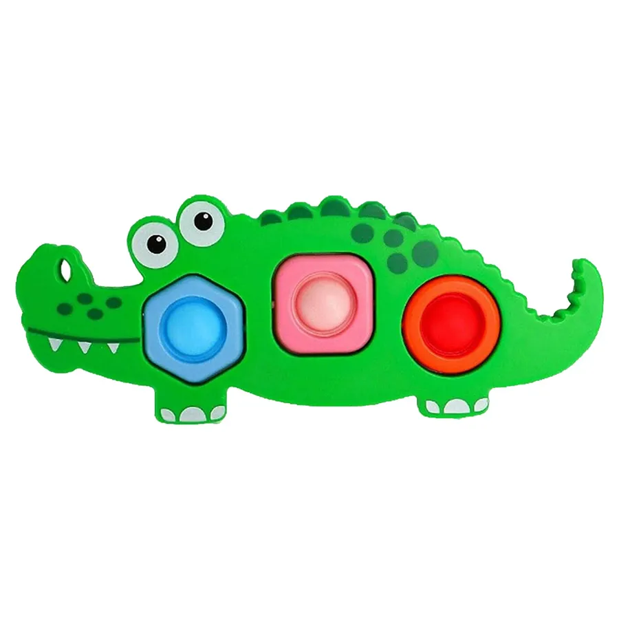 Fidget Toy Crocodile Flippy Puzzle Pop It, Kids Squeeze Sensory Toy — wholesale Fidgets & Sensory by the case