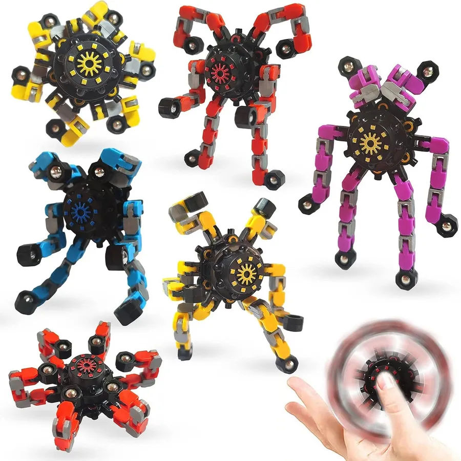 Fidget Toy Transformable DIY Robot Spinner - Mechanical Chain Sensory Toy for STEM & Classroom — wholesale Fidgets & Sensory by the case