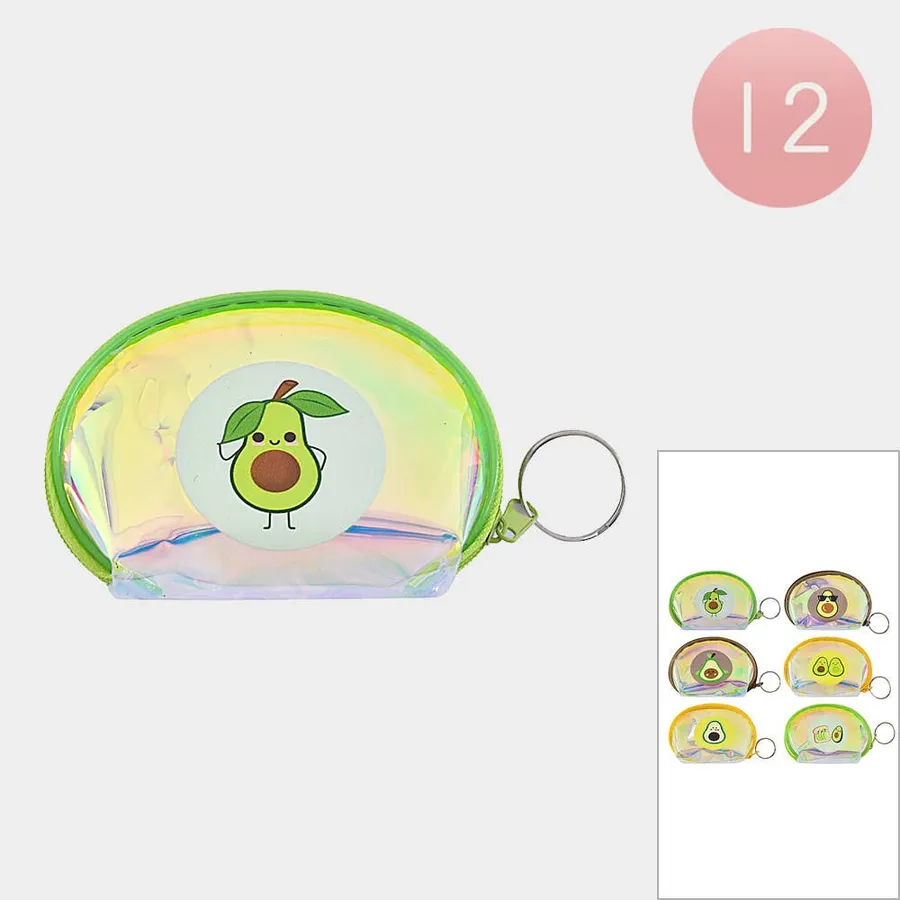 Easter Avocado Printed Transparent Zipper Coin Purses — wholesale Seasonal & Holiday by the case