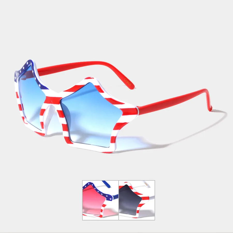 USA Flag Star Shaped Frame Sunglasses - Assorted — wholesale Apparel & Accessories by the case