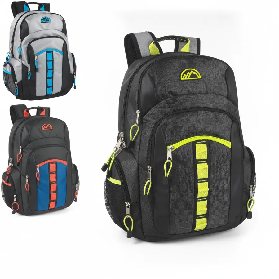 Multi-Pocket Laptop Backpack with Daisy Chain - 19-Inch Everyday Travel Bag — wholesale Bags & Backpacks by the case