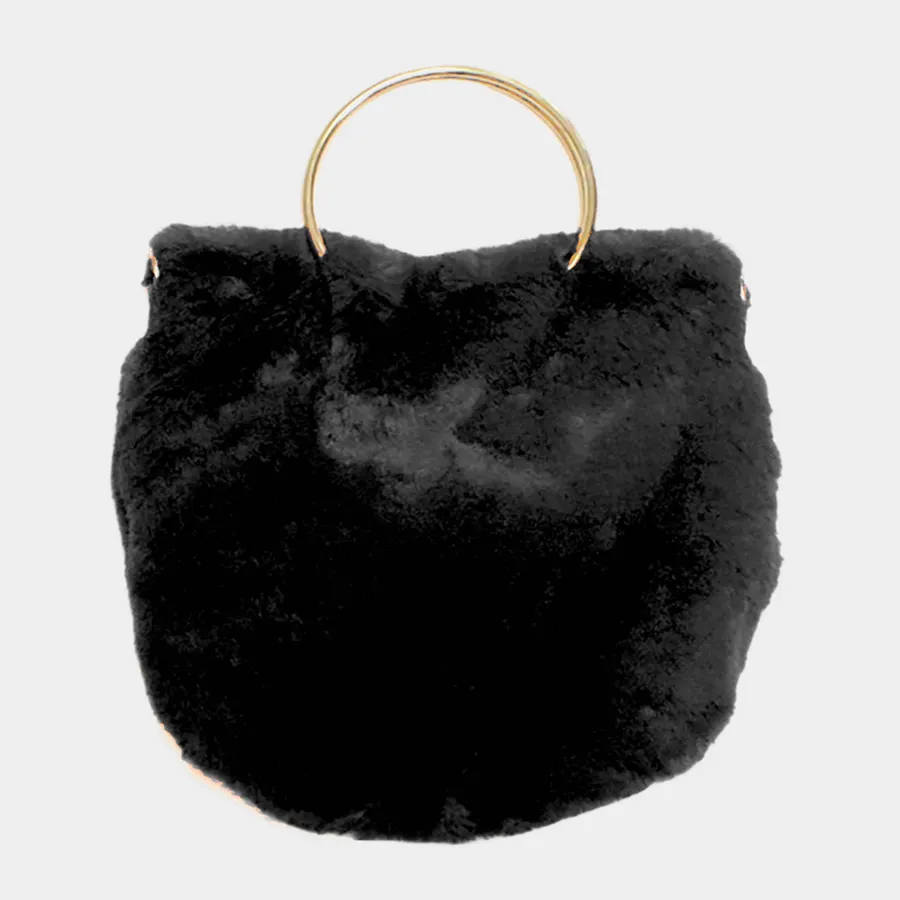 Solid Faux Fur Tote Bag For Women's - Assorted — wholesale Bags & Backpacks by the case