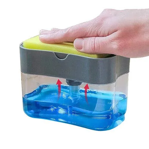 Compact Dish Soap Dispenser w/ Sponge Holder — Gullee Gadget — wholesale Beauty & Personal Care by the case