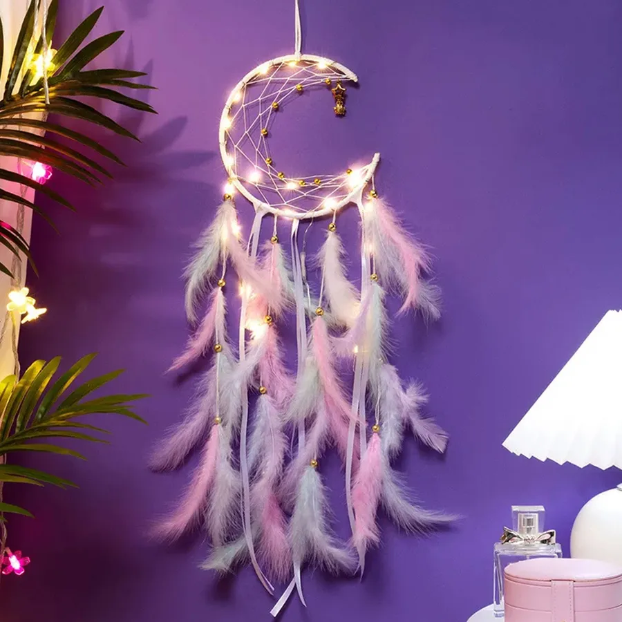 Wall Hanging Dreamcatcher with LED Lights — wholesale Home & Décor by the case