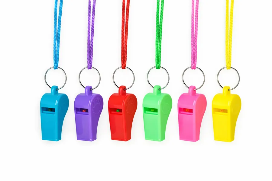 Neon Whistle Bulk Set with Lanyard – Party Favors — wholesale Keychains & Charms by the case