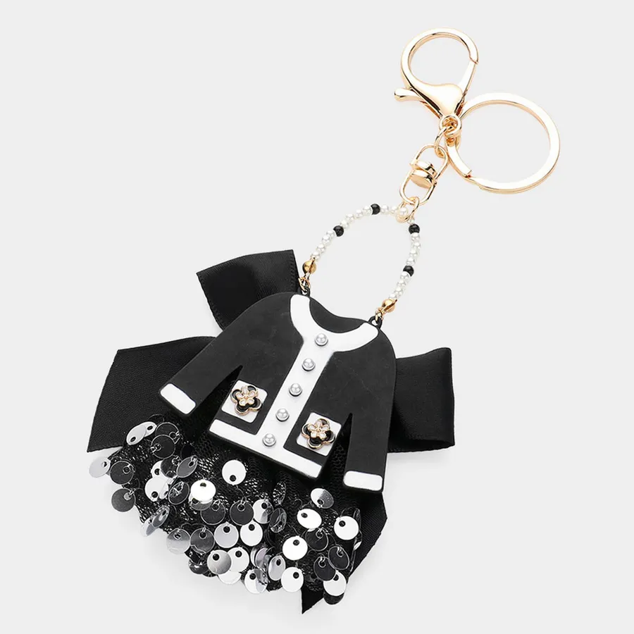 Pretty Resin Jacket Pointed Bow Keychain In Bulk — wholesale Keychains & Charms by the case