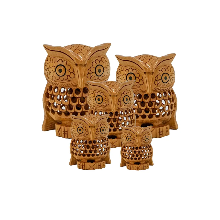 Sparkling Creative Showpiece Wooden Ow Home Decores — wholesale Home & Décor by the case