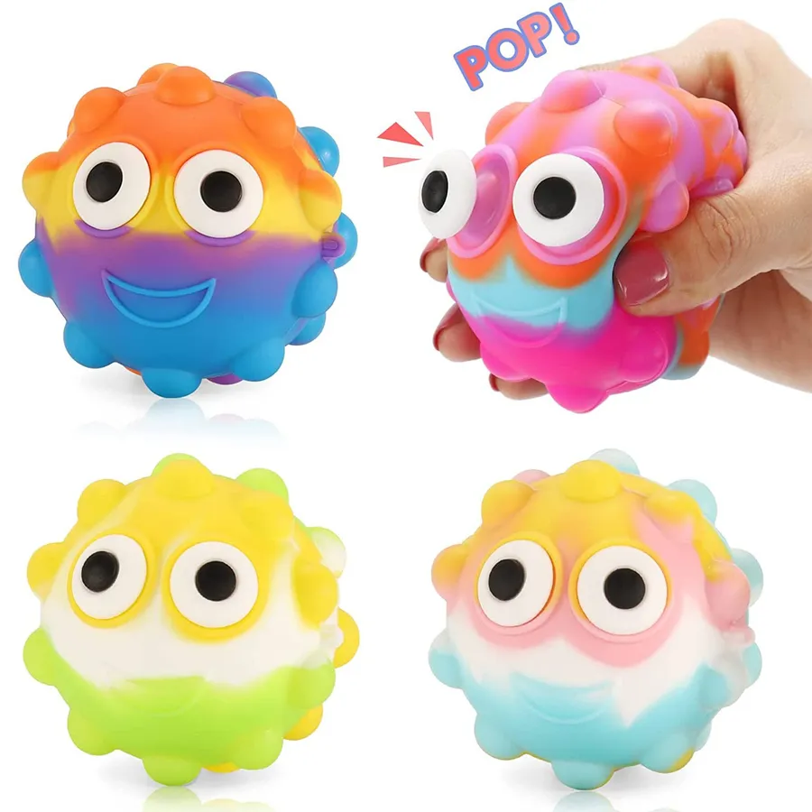 Stress Ball Smile Pop Fidget Sensory Toy - 3D Squeeze Pop Ball for Kids and Adults — wholesale Fidgets & Sensory by the case