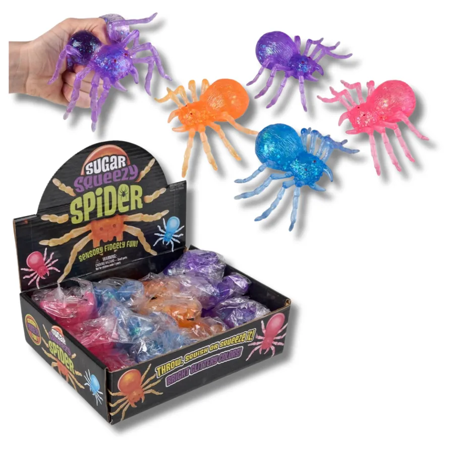 Funny Spider Squeezy Sugar Fidget Kids Toy- Assorted — wholesale Fidgets & Sensory by the case