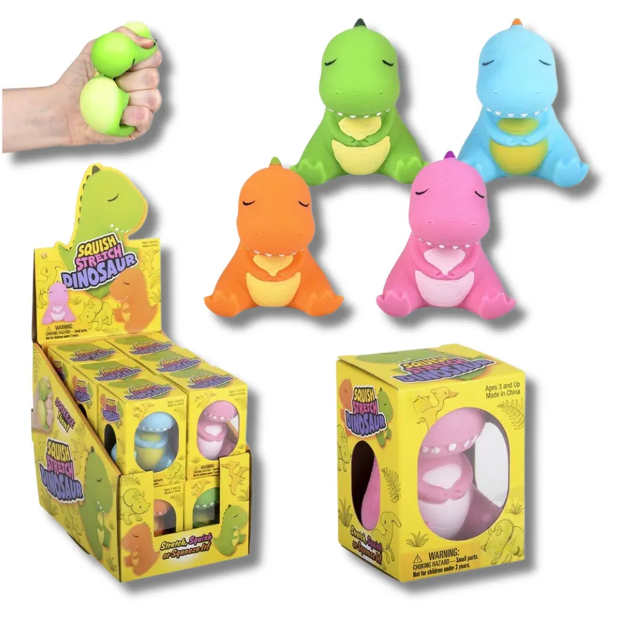 Dinosaur Squish & Stretch Fidget Kids Toy- Assorted — wholesale Fidgets & Sensory by the case