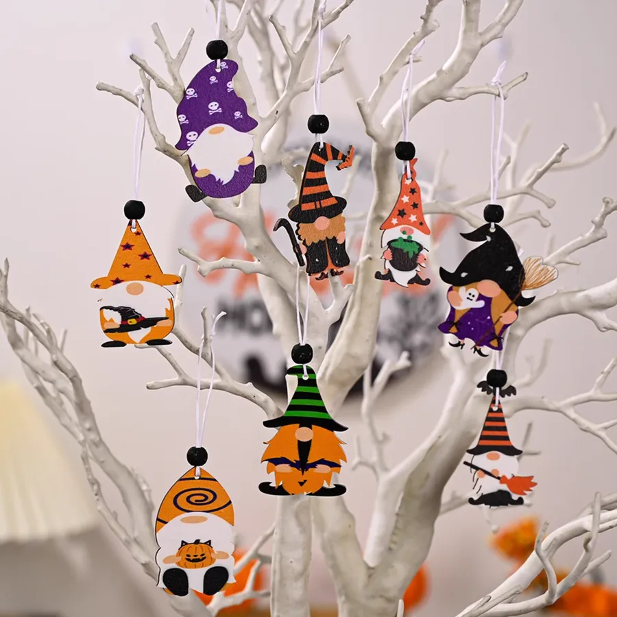2907BA H 30000 Halloween New Decorations 4 Plaid Halloween Rudolf Wooden Pendant Home Scene Decoration Small Sling — wholesale Seasonal & Holiday by the case