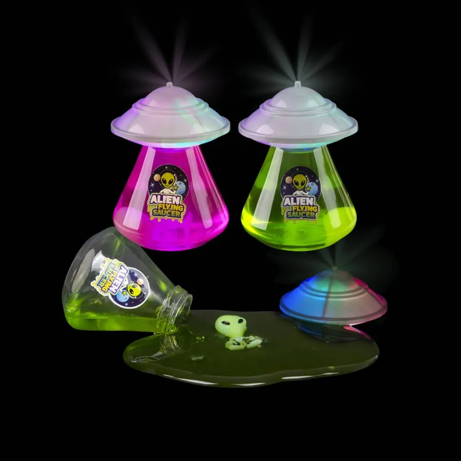 Light Up UFO Slime Kids Toy- Assorted — wholesale Fidgets & Sensory by the case