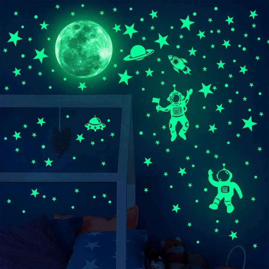 Astronaut Star Moon Sticker Glow In The Dark — wholesale Stationery & Office by the case