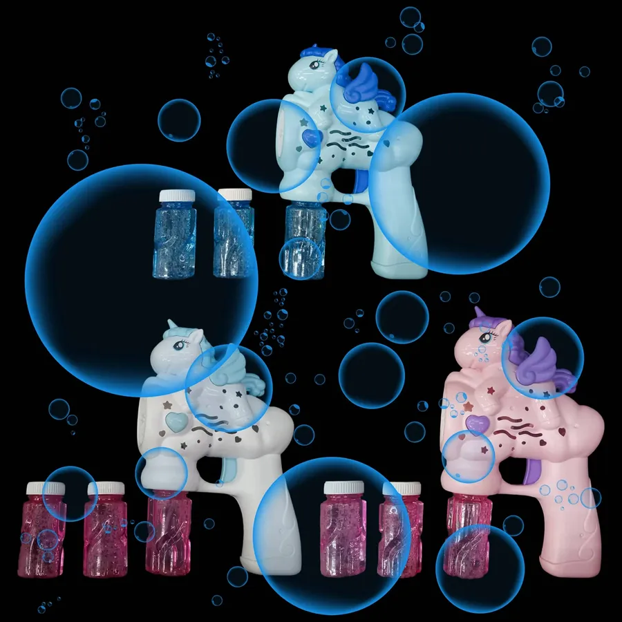 Unicorn Wing Bubble Blaster Gun For Kids - Assorted — wholesale Toys & Games by the case