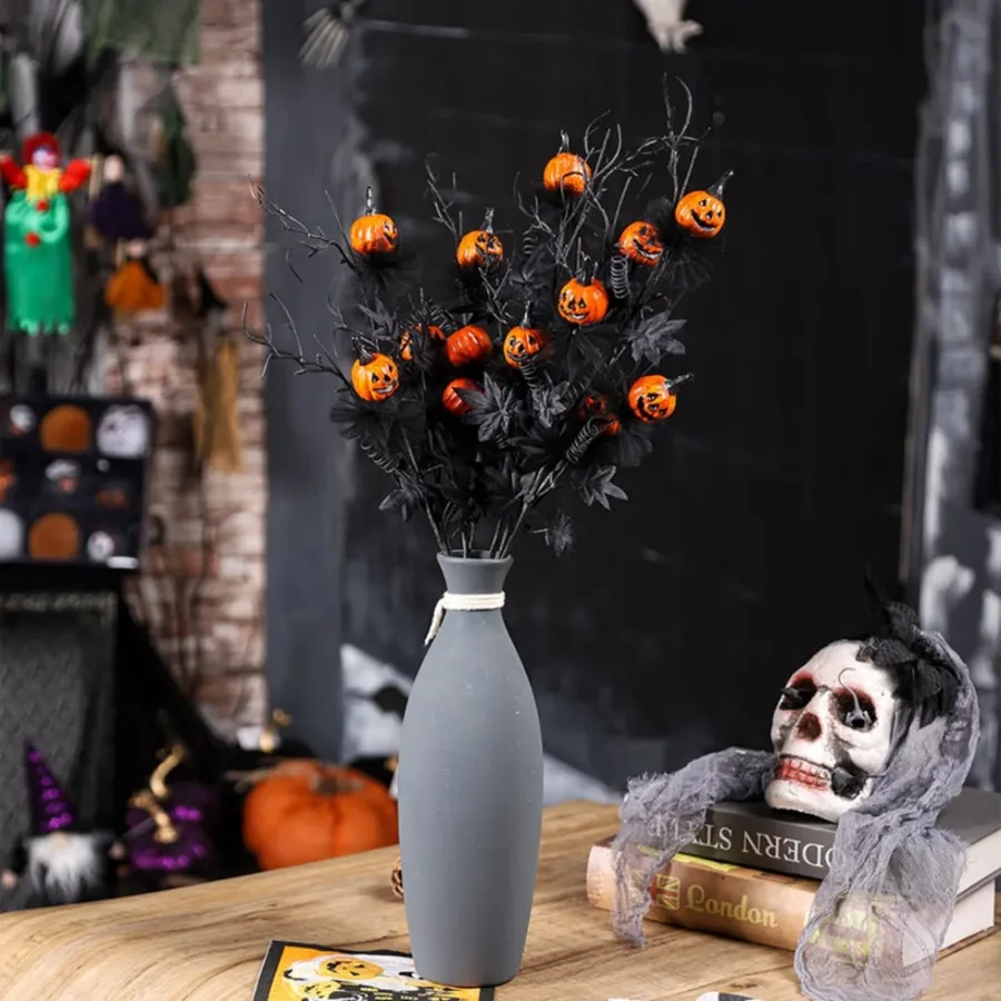 Black Horror Pumpkin Spice Cutting Bouquet Prop — wholesale Home & Décor by the case