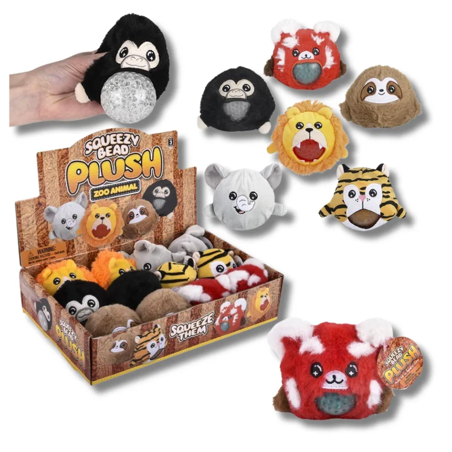 Zoo Animal Squeezy Soft Bead Plush Kids Toy — wholesale Plush & Squishies by the case