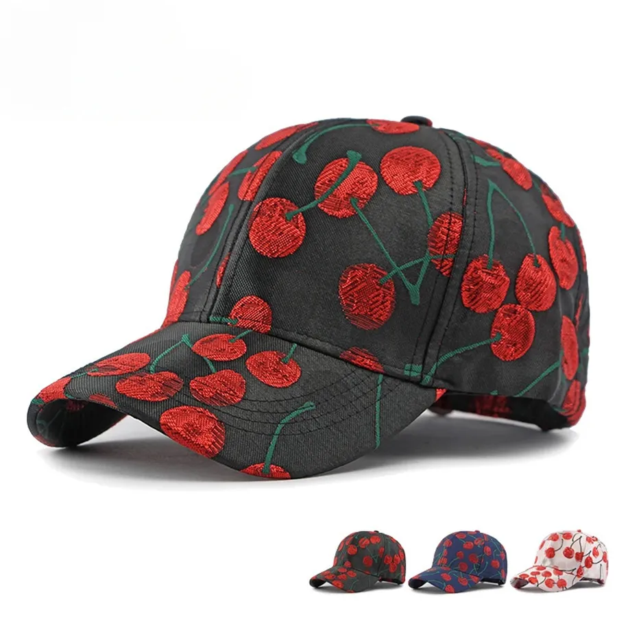 Cherry Patterned Baseball Cap - Assorted — wholesale Apparel & Accessories by the case