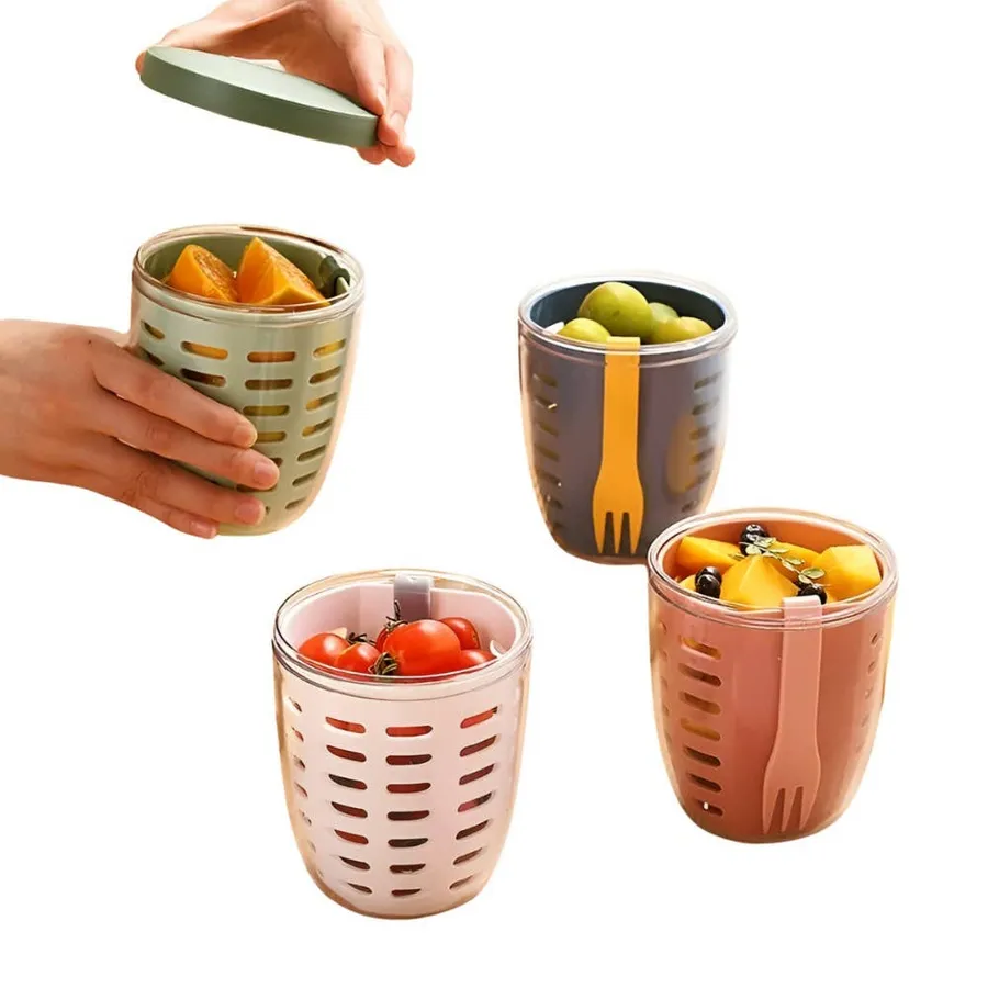 Portable Salad & Fruit Cup with Fork | Meal Prep 20oz — wholesale Kitchen & Drinkware by the case