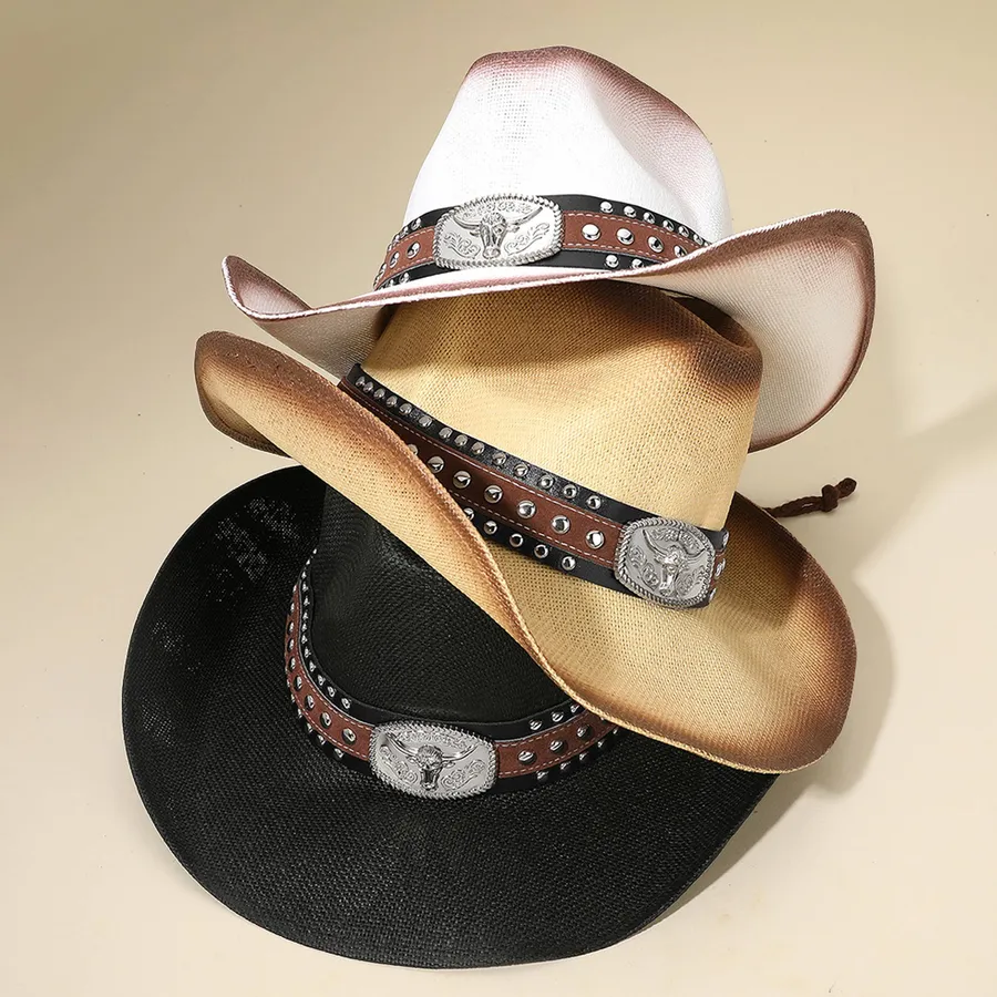 Western Oval Studded Band Cowboy Hat - Assorted — wholesale Apparel & Accessories by the case