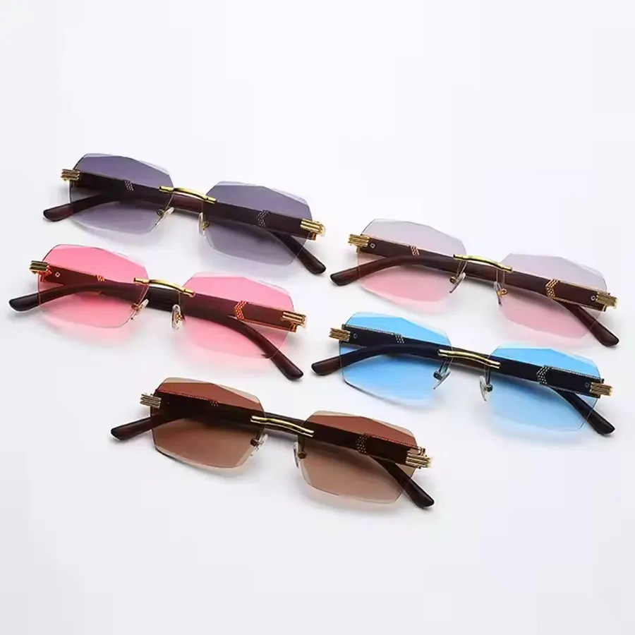 Rimless Diamond Cut Unisex Sunglass - Assorted — wholesale Apparel & Accessories by the case