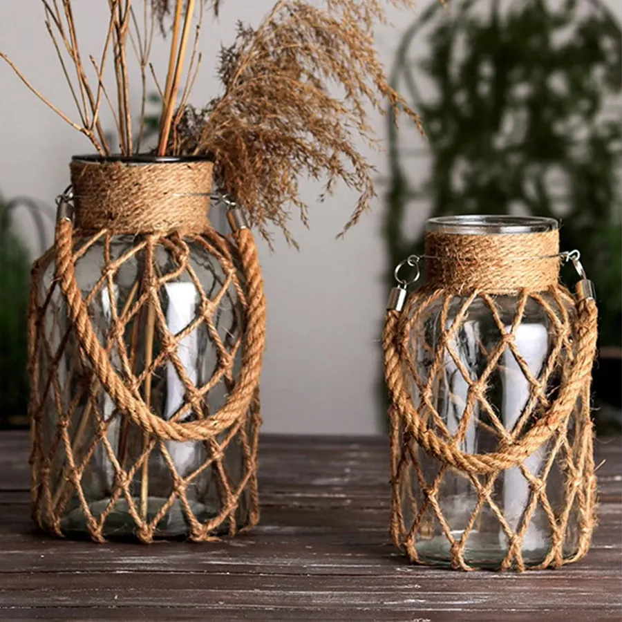 Hand Woven Nordic Hanging Glass Vase For Home Décor — wholesale Home & Décor by the case
