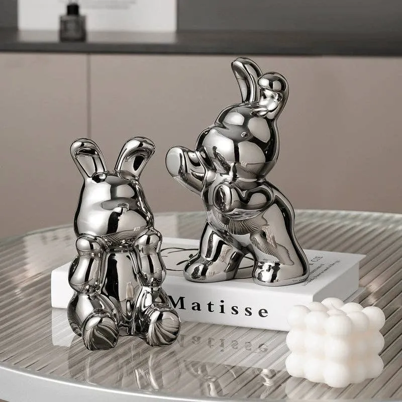 Bunny Bookend Living Room Sculpture For Home Decor — wholesale Home & Décor by the case