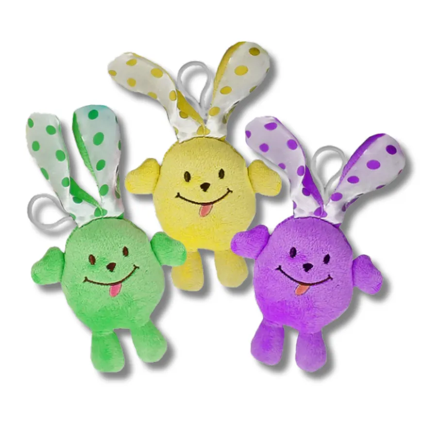 Plush Bunny Clip On Keychain Toy - Assorted — wholesale Plush & Squishies by the case