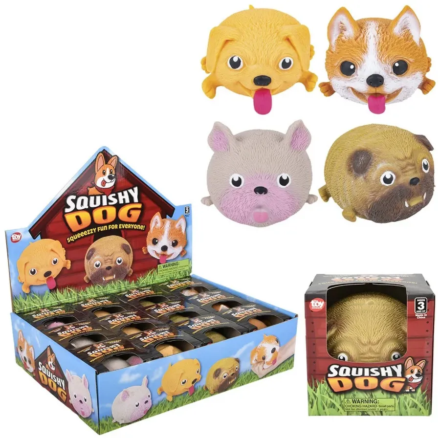 Squish And Stretch Puffy Dog In Bulk — wholesale Plush & Squishies by the case