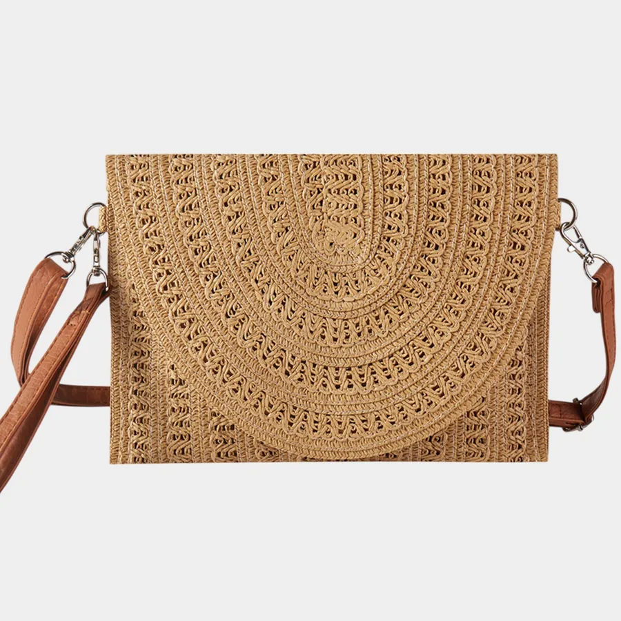 Woven Pattern Straw Crossbody Bag For Women's - Assorted — wholesale Bags & Backpacks by the case