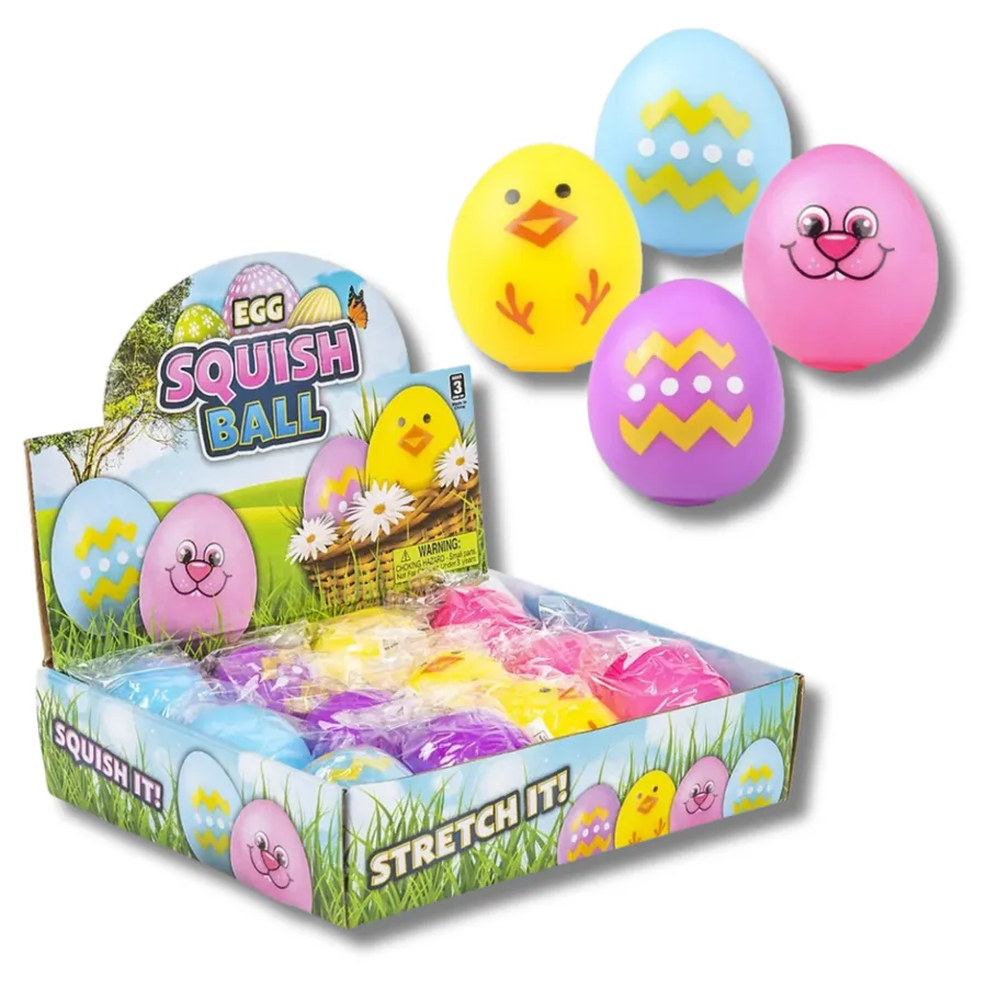 Easter Squeeze & Stretch Gummi Egg Fidget Kids Toy- Assorted — wholesale Fidgets & Sensory by the case