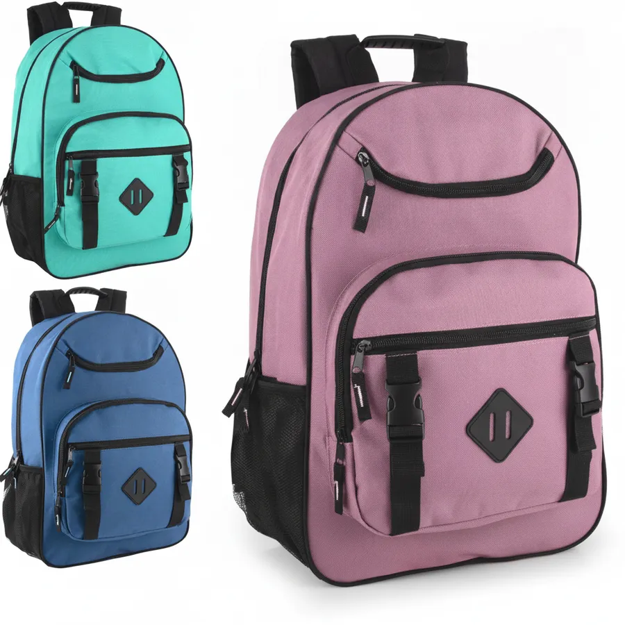 18-Inch Double Buckle Laptop Backpack for Everyday Travel and School — wholesale Bags & Backpacks by the case