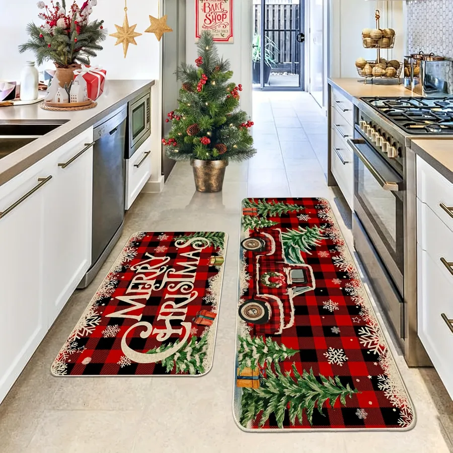 Christmas Kitchen Rug Set | Red Truck | Christmas — wholesale Seasonal & Holiday by the case