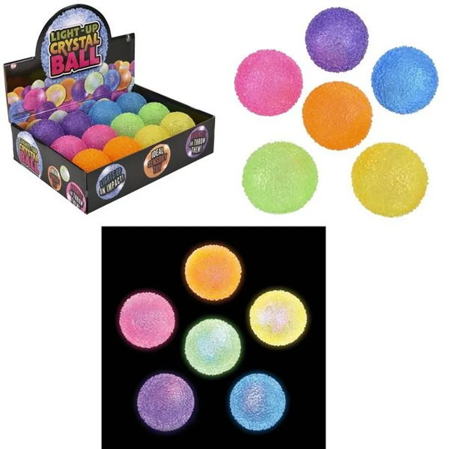 Light Up Crystal Fidget Ball Kids Toy - Assorted — wholesale Fidgets & Sensory by the case