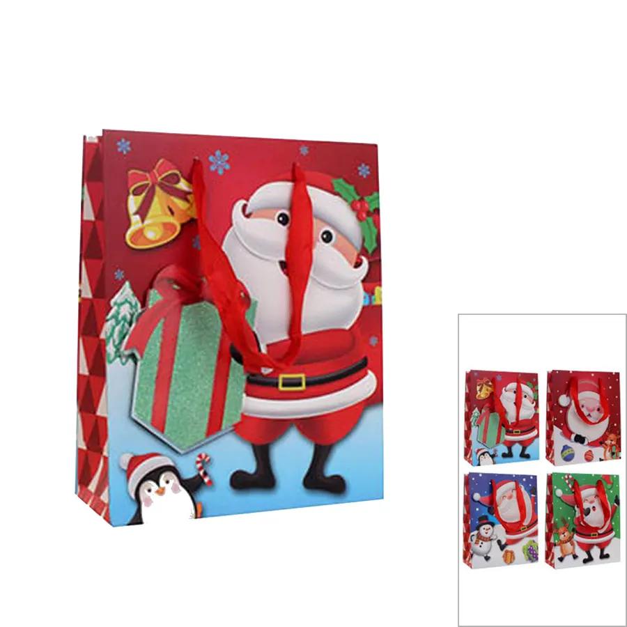 Christmas Gift Bags - Festive Woven Xmas Present Bags Set — wholesale Seasonal & Holiday by the case