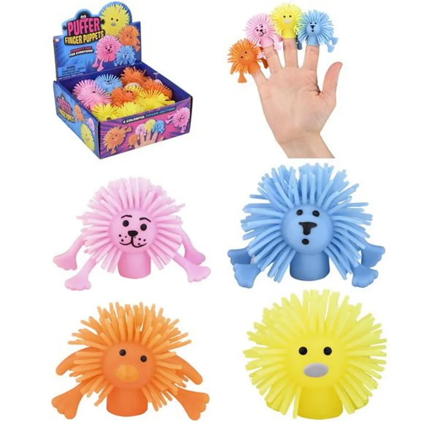 Small Animal Puffer Finger Puppet Kids Toy- Assorted — wholesale Toys & Games by the case