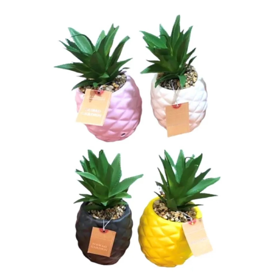 Pineapple Faux Succulent Planter Home Decor — wholesale Home & Décor by the case