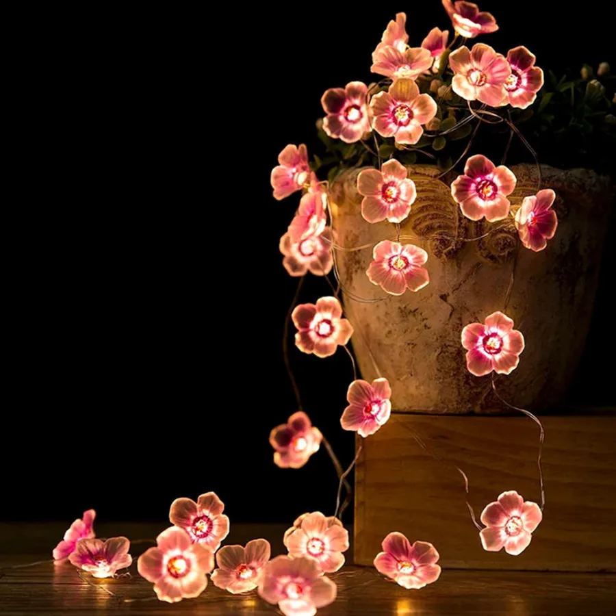 Cherry Blossom Fairy String Lights, 2M 20 LED USB/Battery — wholesale Tech & Gadgets by the case
