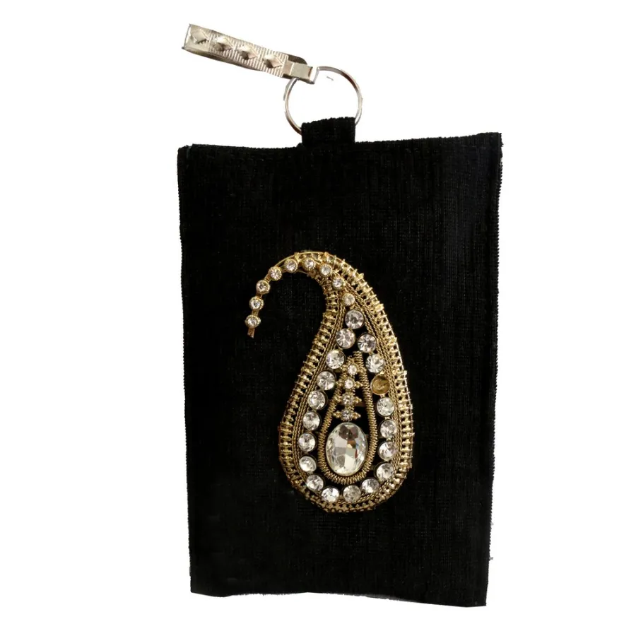 Beautiful Jute Clutch Bag With Stone — wholesale Bags & Backpacks by the case
